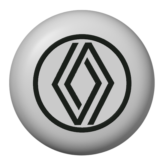 Capot blanc logo Renault noir