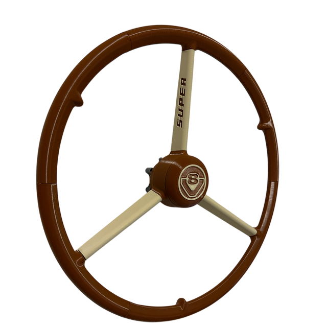Volant 3 branches - Scania beige et marron
