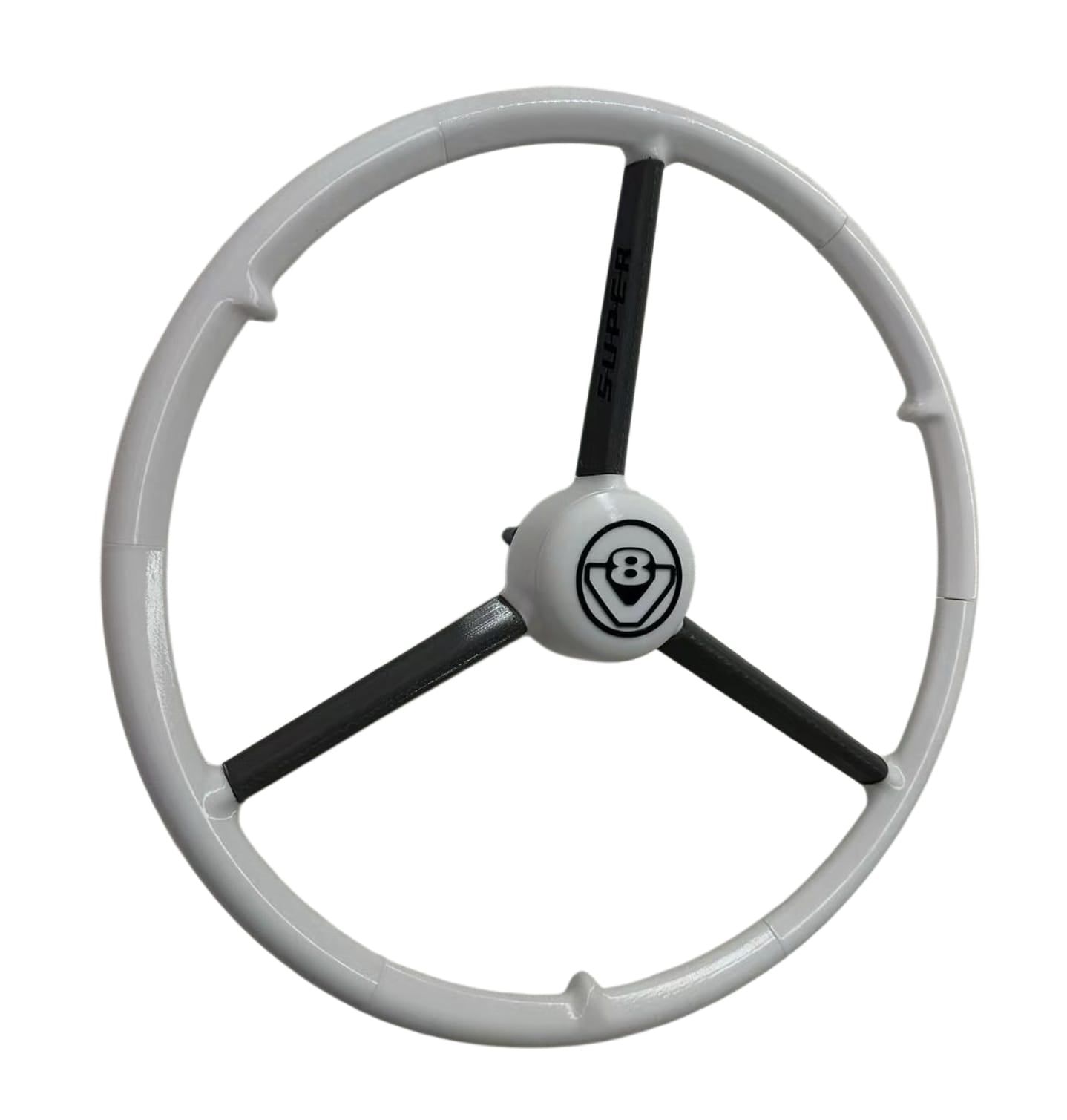 Volant 50 cm Blanc et Branches Noir - V8 SCANIA